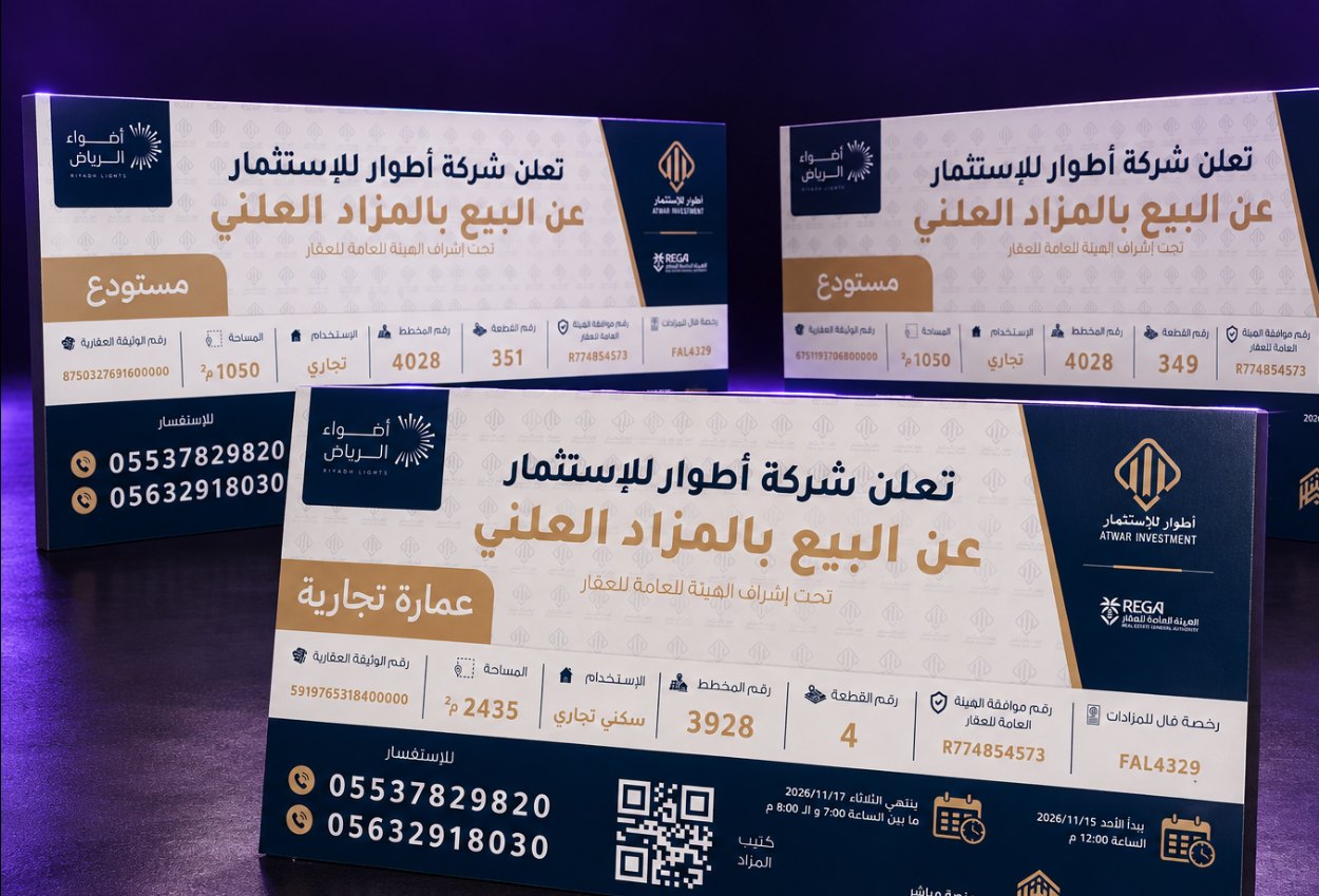 موك أب لوحات مزاد أضواء الرياض